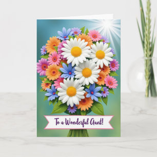 Striped Vibrant Blooms Greeting Card