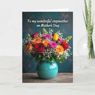 Striped Warm Hues Bouquet Card