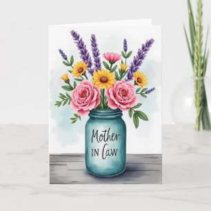 Striped Watercolor Bloom Card