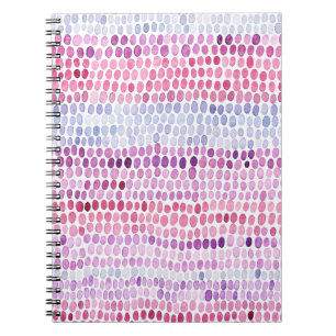 Striped Watercolor: Pink Grey Polka Notebook