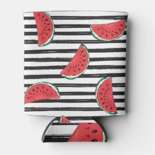Striped watermelon, vintage seamless pattern. can cooler
