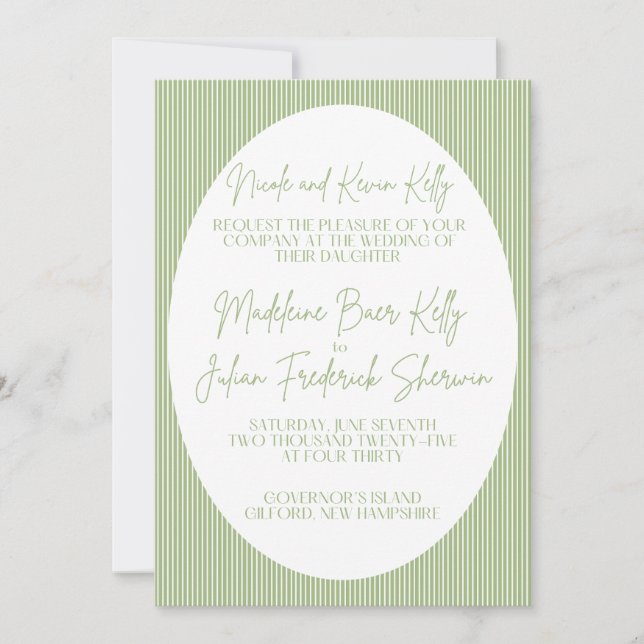 Striped Wedding Invitation! Holiday Card (Front)