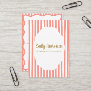 striped whimsical business card