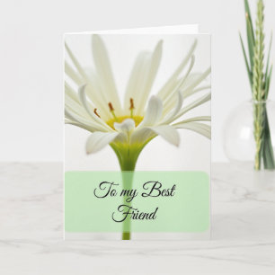 Striped White Flower Friend Card