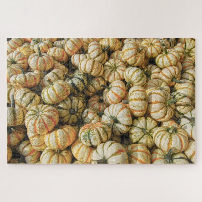 Striped White Gourds in a Market Jigsaw Puzzle (Horizontal)