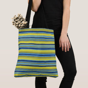 Striped With Added Pattern Tote Bag