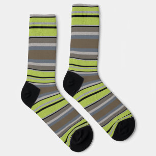 Striped With Textured Design Crew Socks