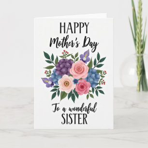 Striped Wonderful Sister Card