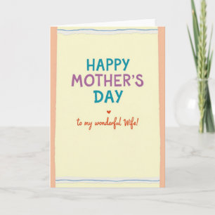 Striped Wonderful Wife Mother Card