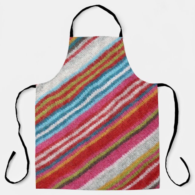 Striped woollen fabric: cosy, stylish apron (Front)