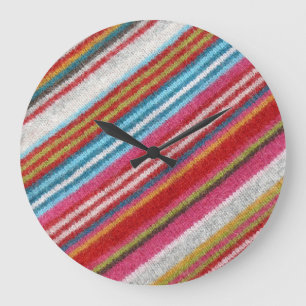 Striped woollen fabric: cosy, stylish large clock