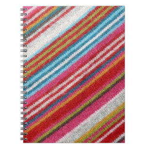 Striped woollen fabric: cosy, stylish notebook