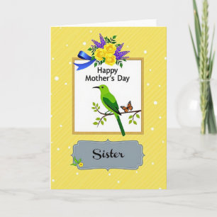 Striped Yellow Mothers Day Card