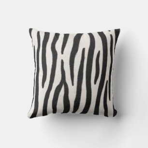 Striped.Zebra Fur Realistic Exotic Animal Print Cushion