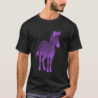 Striped Zebra Purple Cool Cutout Silhouette T-Shirt