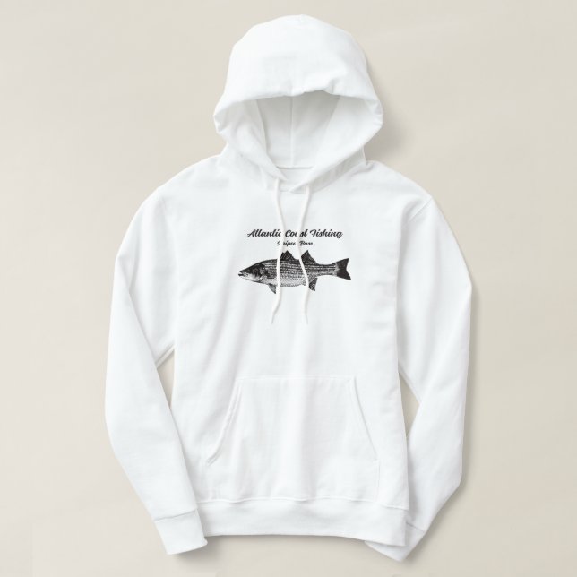 Striper Fish Fisherman Hoodie (Design Front)