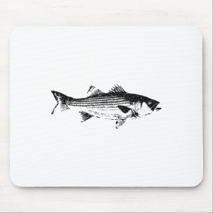 Striper Fishing Shirt Striped B Lucky Fishing Mouse Pad