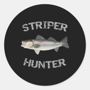 Striper Hunter Striped B Striper Fishing Shirt  Classic Round Sticker