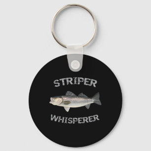 Striper Whisperer Striped B Striper Fishing Shirt Key Ring