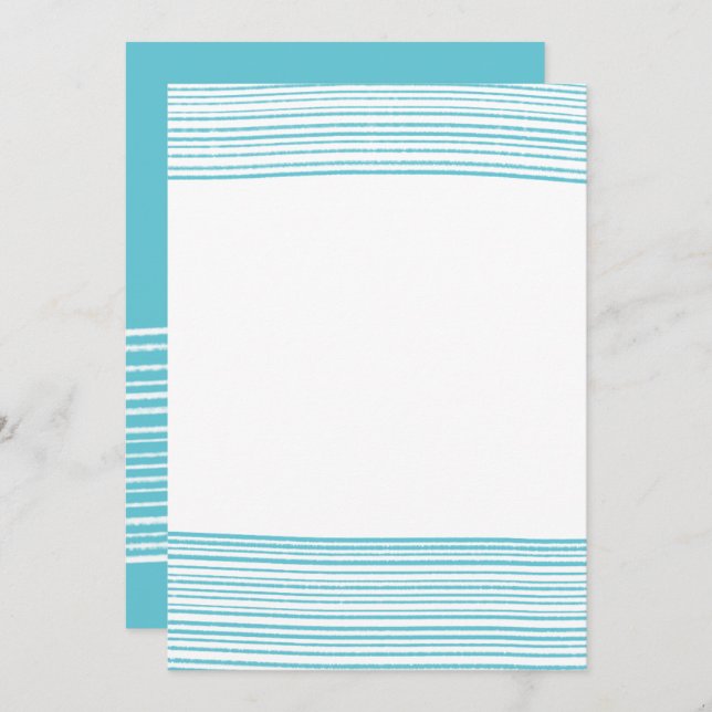 Stripes001 - Blank Card w/ Simple Stripes (Blue) (Front/Back)