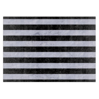 STRIPES2 BLACK MARBLE & WHITE MARBLE CUTTING BOARD