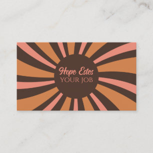 Stripes 70s Swirl Retro Colours Business Card