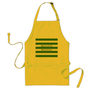 STRIPES adjustable Green with Name Standard Apron