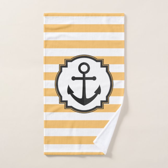 Stripes & Anchor Bath Towel Set (Hand Towel)