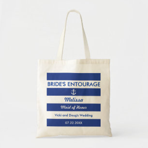 Stripes and Anchor Nautical Bride's Entourage Bag