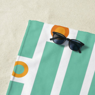 Stripes and Circles  Beach Towel