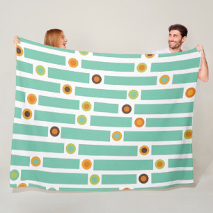 Stripes and Circles Fleece Blanket