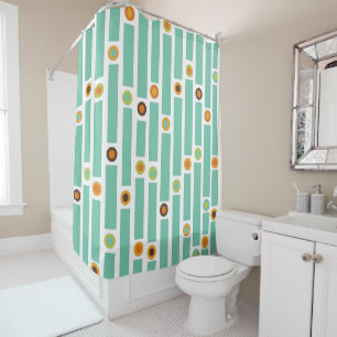 Stripes and Circles Shower Curtain