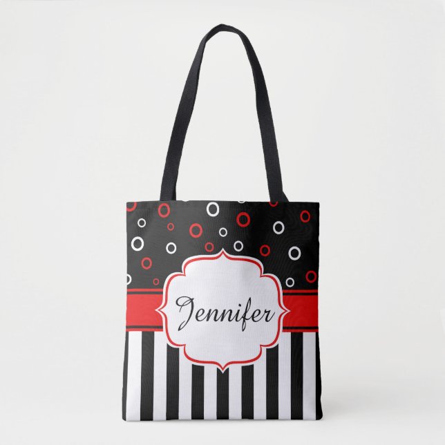 Stripes and circles tote bag (Front)