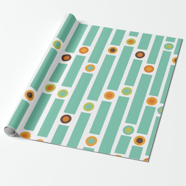 Stripes and Circles Wrapping Paper (Unrolled)