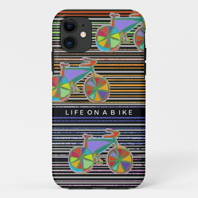 stripes and colourful bicycles Case-Mate iPhone case (Back)