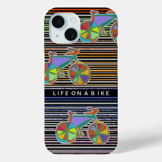 stripes and colourful bicycles Case-Mate iPhone case (Back)