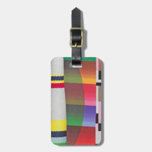 stripes and curves collage luggage tag