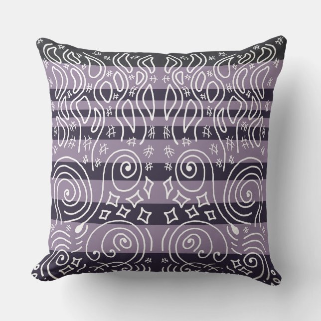 Stripes and Doodles Cushion (Front)