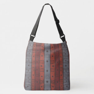 Stripes and dots in earth tones, abstract pattern, crossbody bag