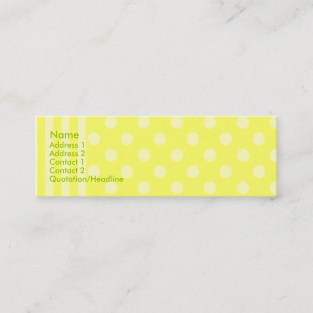 Stripes and Dots Mini Business Card (Front)
