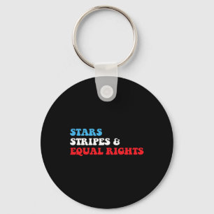 Stripes And Equal Rights 4th July Patriotic Womens Key Ring