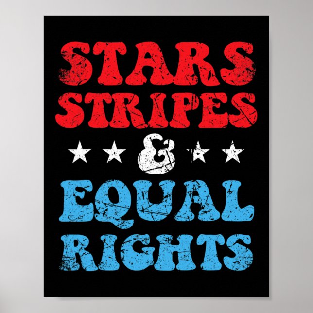Stripes And Equal Rights 4th July Patriotic Womens Poster (Front)