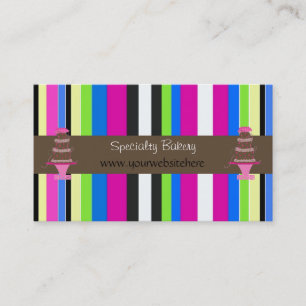 Stripes and Fancy Cakes Business Card