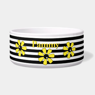 Stripes and Flowers Custom Pet Bowl