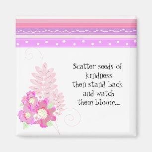 Stripes and Flowers - Inspirational Message Magnet