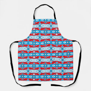 Stripes and geometric shapes of red blue white apron