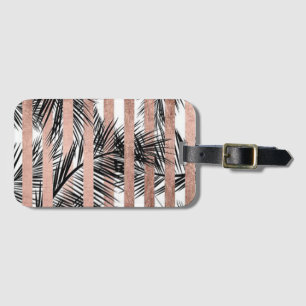 Stripes and Leaves Luggage Tag