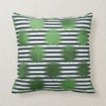 Stripes and leaves pillow