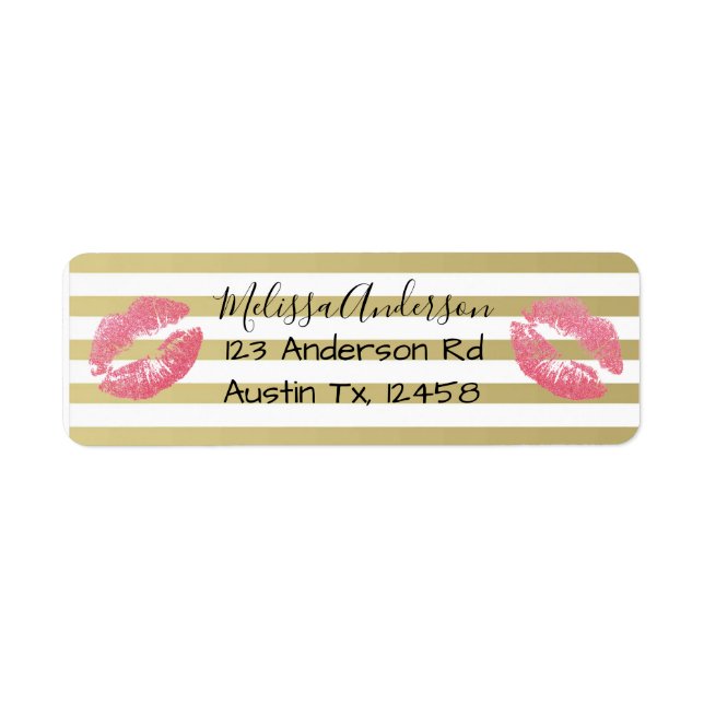 Stripes and Lips Return Address Label (Front)