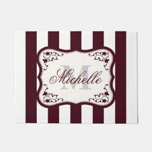 Stripes and Monogram Doormat